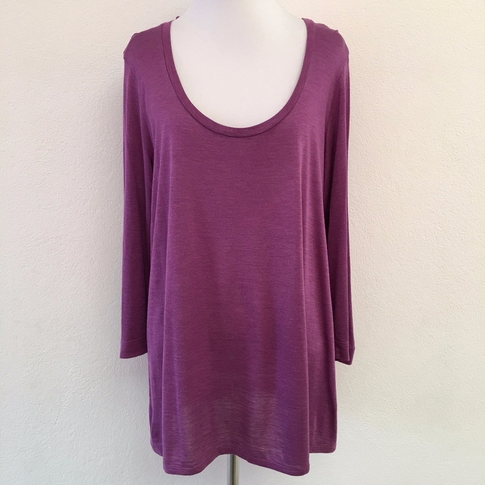 Eileen Fisher Scoop Neck T Shirt Size Large